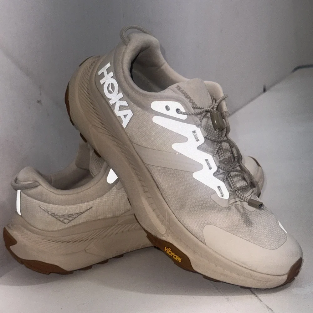 Hoka Transport Eggnog White Athletic Gym Running Walking Hiking Shoes Size 8B